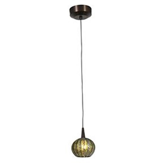 Picture of 5w Tungsten Module Dry Location Bronze Red Ribbed Opaline LED Pendant with Safari Opaline Glass