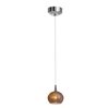 Picture of 5w Tungsten Module Dry Location Brushed Steel Red Ribbed Opaline LED Pendant with Safari Opaline Glass