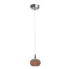 Foto para 5w Tungsten Module Dry Location Brushed Steel Red Ribbed Opaline LED Pendant with Safari Opaline Glass