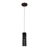 Picture of 35w Zeta GY6.35 Bi-Pin Halogen Dry Location Bronze Black Lined Low Voltage Pendant with Anari Silk (l) Glass