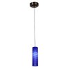 Picture of 35w Zeta GY6.35 Bi-Pin Halogen Dry Location Bronze Blue Lined Low Voltage Pendant with Anari Silk (l) Glass