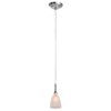 Picture of 40w Delta G9 G9 Halogen Dry Location Brushed Steel Frosted Line Voltage Pendant with Mania Glass