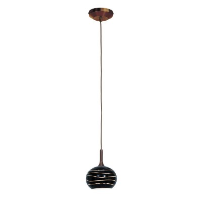 Show details for 40w Delta G9 G9 Halogen Dry Location Bronze Black Lined Line Voltage Pendant with SphereEtched Glass Picture of 40w Delta G9 G9 Halogen Dry Location Bronze Black Lined Line Voltage Pendant with SphereEtched Glass