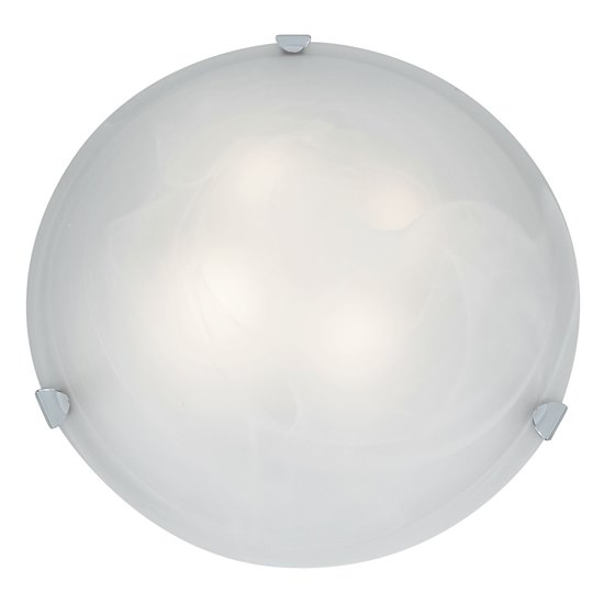 Foto para 39w (3 x 13) Mona GU-24 Spiral Fluorescent Damp Location Chrome Alabaster Flush-Mount (CAN Ø17.5")