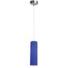 Foto para 5w Tungsten Module Dry Location Brushed Steel Blue Lined LED Pendant with Anari Silk (l) Glass