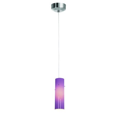 Show details for 5w Tungsten Module Dry Location Brushed Steel Plum LED Pendant with Anari Silk (l) Glass Picture of 5w Tungsten Module Dry Location Brushed Steel Plum LED Pendant with Anari Silk (l) Glass