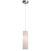 Foto para 5w Tungsten Module Dry Location Brushed Steel White Lined LED Pendant with Anari Silk (l) Glass