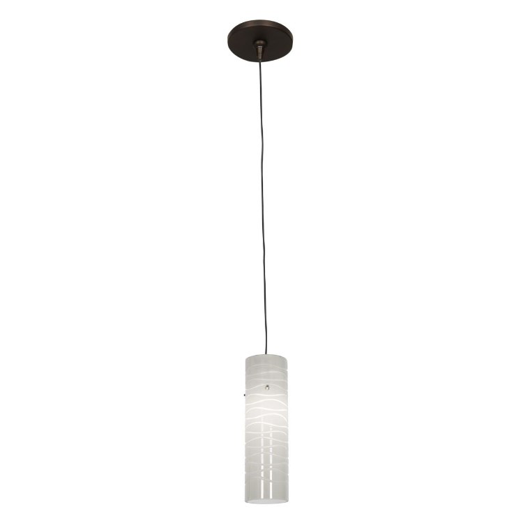 Picture of 35w Zeta GY6.35 Bi-Pin Halogen Dry Location Bronze White Lined Low Voltage Pendant with Anari Silk (l) Glass