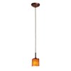 Picture of 40w Delta G9 G9 Halogen Dry Location Bronze Amber Line Voltage Pendant with Hermes Glass