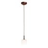 Picture of 40w Delta G9 G9 Halogen Dry Location Bronze Opal Line Voltage Pendant with Hermes Glass
