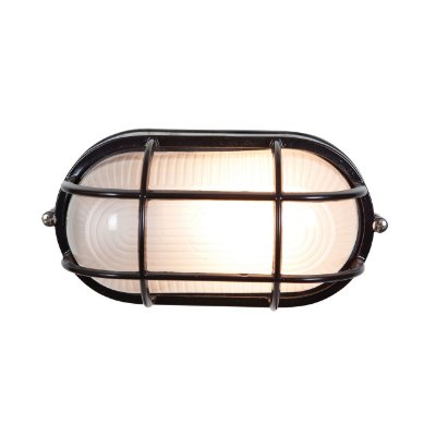 Mostrar detalles para 60w Nauticus E-26 A-19 Incandescent Black Frosted Wet Location Bulkhead 8.25"x4.25" (CAN 8"x4.4"x1") Imagen de 60w Nauticus E-26 A-19 Incandescent Black Frosted Wet Location Bulkhead 8.25"x4.25" (CAN 8"x4.4"x1")
