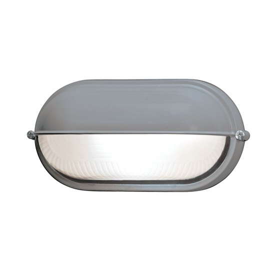 Foto para 60w Nauticus E-26 A-19 Incandescent Satin Frosted Wet Location Bulkhead 8.25"x4.25" (CAN 8"x4.4"x1")