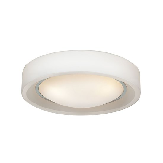 Picture of 60w Splash E-26 A-19 Incandescent Damp Location Chrome Opal Glass Flushmount (CAN 1"Ø7.5")