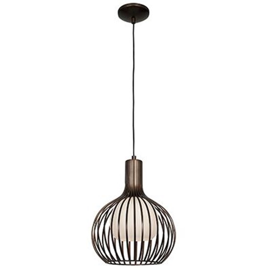 Picture of 75w Chuki E-26 A-19 Incandescent Damp Location Bronze Metal ribbed Pendant (CAN 1.25"Ø5.25")