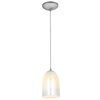 Picture of 100w Bordeaux Glass Pendant E-26 A-19 Incandescent Dry Location Brushed Steel Wicker White Glass 7.5"Ø5.25" (CAN 1.25"Ø5.25")
