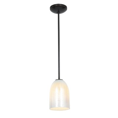 Show details for 100w Bordeaux Glass Pendant E-26 A-19 Incandescent Dry Location Oil Rubbed Bronze Wicker White Glass 7.5"Ø5.25" (CAN 1.25"Ø5.25") Picture of 100w Bordeaux Glass Pendant E-26 A-19 Incandescent Dry Location Oil Rubbed Bronze Wicker White Glass 7.5"Ø5.25" (CAN 1.25"Ø5.25")