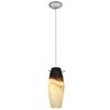 Foto para 100w Cabernet Glass Pendant E-26 A-19 Incandescent Dry Location Brushed Steel Sand Slate Glass 12"Ø4.9" (CAN 1.25"Ø5.25")