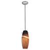 Foto para 100w Cabernet Glass Pendant E-26 A-19 Incandescent Dry Location Brushed Steel Amber Slate Glass 12"Ø4.9" (CAN 1.25"Ø5.25")