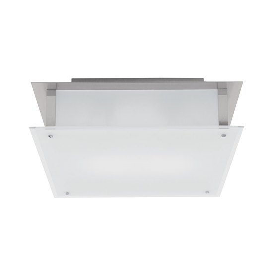 Foto para 24w Vision Module Damp Location Brushed Steel Frosted LED Flush-mount (CAN 12"x11.75"x1.25")