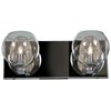 Picture of 80w (2 x 40) Aeria G9 G9 Halogen Damp Location Chrome Clear 2-Light Metal Foil in Glass Vanity (CAN 12.5"x4.6"x0.9")