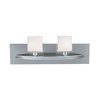 Picture of 80w (2 x 40) Cosmos G9 G9 Halogen Damp Location Brushed Steel Opal Wall & Vanity (CAN 17"x4.4"x1")