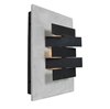 Foto para 30w (3 x 10) Origami G4 Bi-Pin Halogen Damp Location Rust CRM Concrete and Metal wall fixture (CAN 12.6"x8.75"x1")