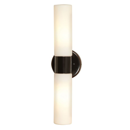 Foto para 26w (2 x 13) Cobalt GU-24 Spiral Fluorescent Damp Location Oil Rubbed Bronze Opal Wall Fixture (CAN 0.75"Ø5")