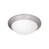 Foto para 36w (2 x 18) Strata GU-24 Spiral Fluorescent Damp Location Brushed Steel Opal Flush-Mount 4"Ø14"