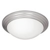 Picture of 36w (2 x 18) Strata GU-24 Spiral Fluorescent Damp Location Brushed Steel Opal Flush-Mount 5"Ø16"