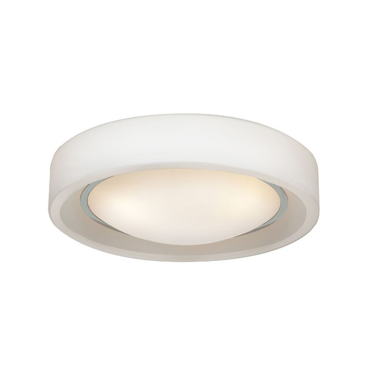 Foto para 26w Splash GU-24 Spiral Fluorescent Damp Location Chrome Opal Glass Flushmount (CAN 1"Ø7.5")