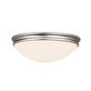 Picture of 26w (2 x 13) Atom GU-24 Spiral Fluorescent Damp Location Brushed Steel Opal Flush-Mount (CAN 1.6"Ø10.5")