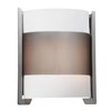 Picture of 36w (2 x 18) Iron GU-24 Spiral Fluorescent Damp Location Brushed Steel Opal Wall Fixture