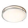 Picture of 39w (3 x 13) Saloris GU-24 Spiral Fluorescent Damp Location Brushed Steel Acrylic Flush-Mount (CAN Ø23.25")