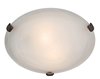 Foto para 26w (2 x 13) Mona GU-24 Spiral Fluorescent Dry Location Rust WH Flush-Mount (CAN Ø9.75")