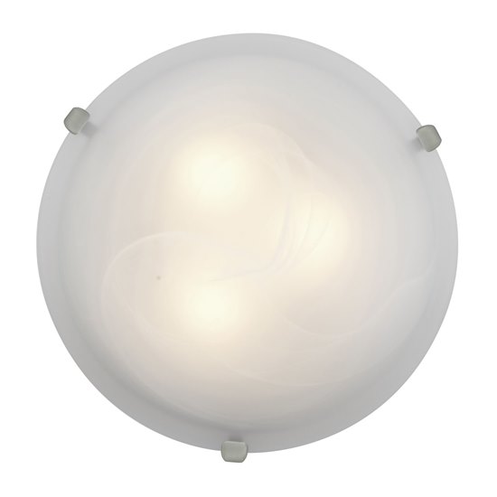 Picture of 52w (2 x 26) Mona GU-24 Spiral Fluorescent Dry Location Brushed Steel Alabaster Flush-Mount 4.5"Ø16" (CAN Ø13.75")