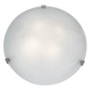 Picture of 52w (2 x 26) Mona GU-24 Spiral Fluorescent Dry Location Brushed Steel Alabaster Flush-Mount 5.5"Ø20" (CAN Ø17.5")