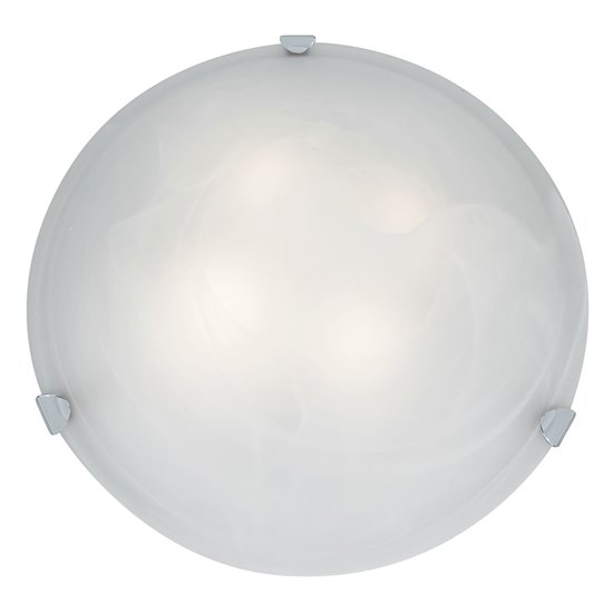 Picture of 52w (2 x 26) Mona GU-24 Spiral Fluorescent Dry Location Chrome WH Flush-Mount 5.5"Ø20" (CAN Ø17.5")