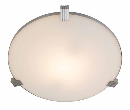 Picture of 26w (2 x 13) Luna GU-24 Spiral Fluorescent Damp Location Brushed Steel White Flush-Mount