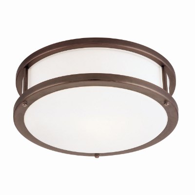 Show details for 36w (2 x 18) Conga GU-24 Spiral Fluorescent Damp Location Bronze Opal Flush-Mount Picture of 36w (2 x 18) Conga GU-24 Spiral Fluorescent Damp Location Bronze Opal Flush-Mount