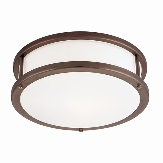 Foto para 36w (2 x 18) Conga GU-24 Spiral Fluorescent Damp Location Bronze Opal Flush-Mount