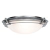 Picture of 26w (2 x 13) Saturn GU-24 Spiral Fluorescent Damp Location Brushed Steel Frosted Flush-Mount (CAN 0.25"Ø10.25")