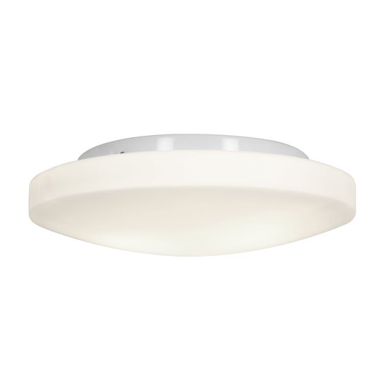 Foto para 36w (2 x 18) Orion GU-24 Quad Fluorescent Damp Location White Opal Flush-Mount 4"Ø13.25" (CAN 1"Ø10")