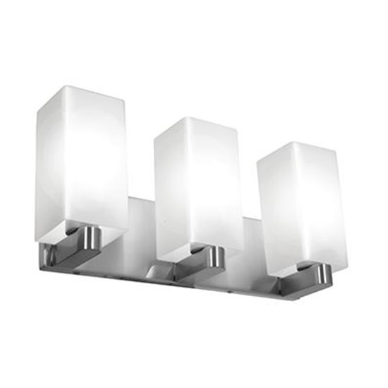 Foto para 39w (3 x 13) Archi GU-24 Spiral Fluorescent Damp Location Brushed Steel Opal Wall & Vanity (CAN 16.4"x4.75"x0.9")