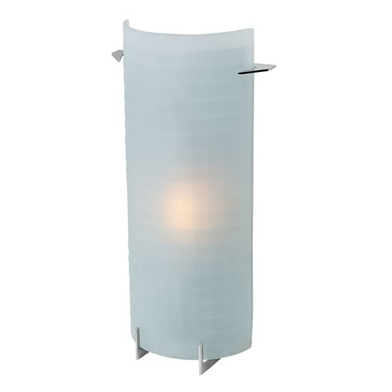 Picture of 36w (2 x 18) Oxygen G24q-2 Quad Fluorescent Damp Location Brushed Steel Checkered Frosted Wall & Vanity (CAN 12.88"x4.75"x0.75")