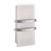 Picture of 36w (2 x 18) Metro GU-24 Spiral Fluorescent Damp Location Brushed Steel Opal Wall Fixture (CAN 12.4"x4.75"x2.25")