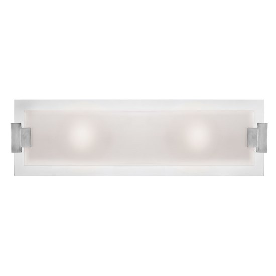 Picture of 36w (2 x 18) Plasma G24q-2 Quad Fluorescent Damp Location Brushed Steel Frosted Vanity & Wall Fixture (CAN 21"x4.5"x1.75")