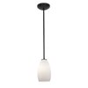 Picture of 100w Champagne Glass Pendant E-26 A-19 Incandescent Dry Location Oil Rubbed Bronze Opal Glass 9"Ø5" (CAN 1.25"Ø5.25")