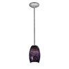 Picture of 100w Chianti Glass Pendant E-26 A-19 Incandescent Dry Location Brushed Steel Purple Swirl Glass 7.25"Ø4.75" (CAN 1.25"Ø5.25")