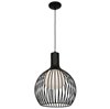 Picture of 100w Chuki E-26 A-19 Incandescent Damp Location Black Opal Metal ribbed Pendant (CAN 1.25"Ø5.25")