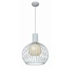 Picture of 100w Chuki E-26 A-19 Incandescent Damp Location White Opal Metal ribbed Pendant (CAN 1.25"Ø5.25")